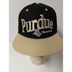 Purdue University Hat Cap With Boilermaker Black Gold Strap Back